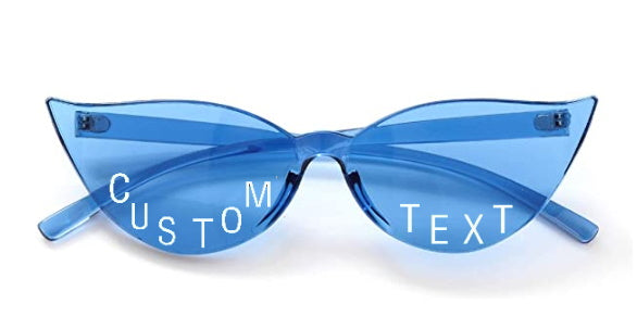 Custom Text Blue Cat Eye Sunglasses