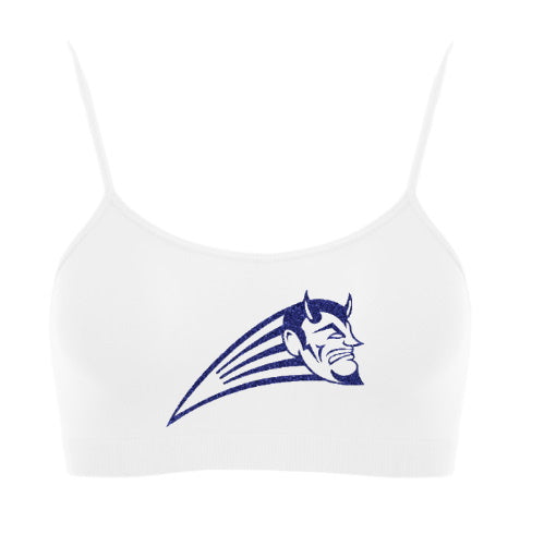 The Devil Made Me Do It Glitter Seamless Spaghetti Strap Super Crop Top (Available in 2 Colors)