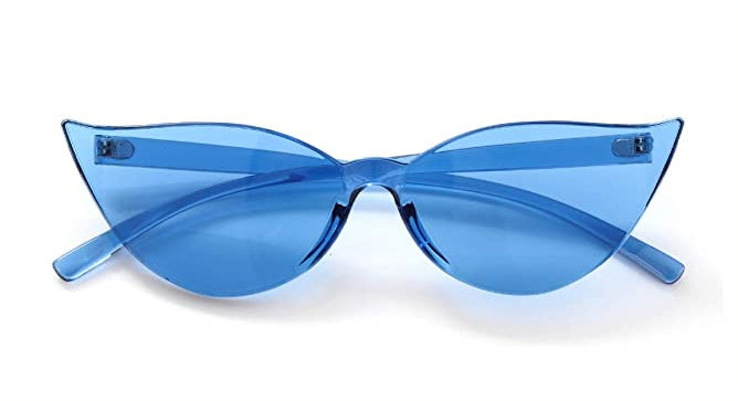 Blue Rimless Cat Eye Glasses