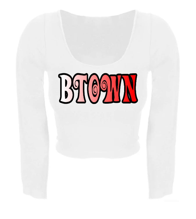 BTOWN Long Sleeve Crop Top
