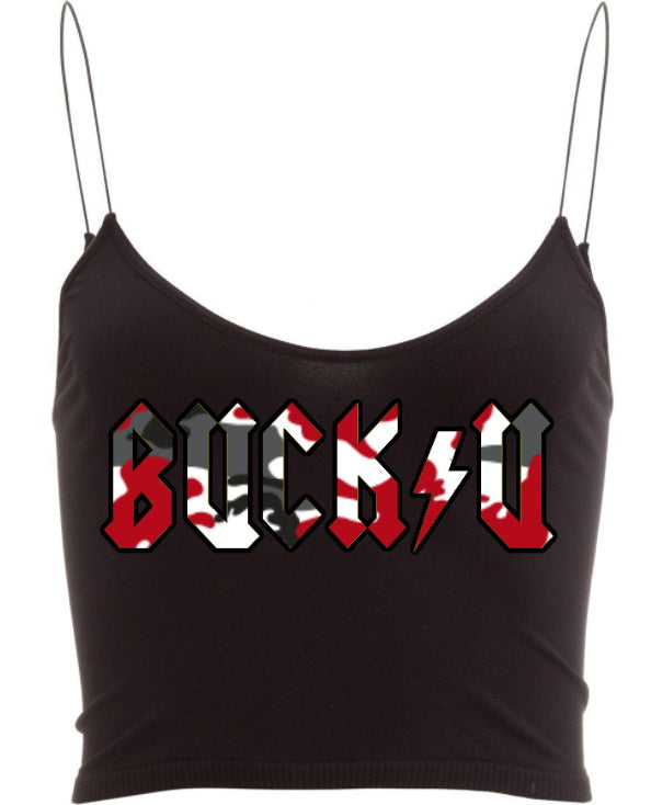 Buck U Camo Seamless Malibu Cord Strap Crop Top (Available in 2 Colors)