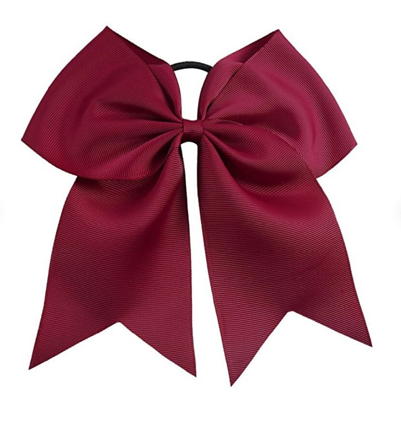 Pastry 2 Ribbon Hair Bow, Houndstooth/Maroon