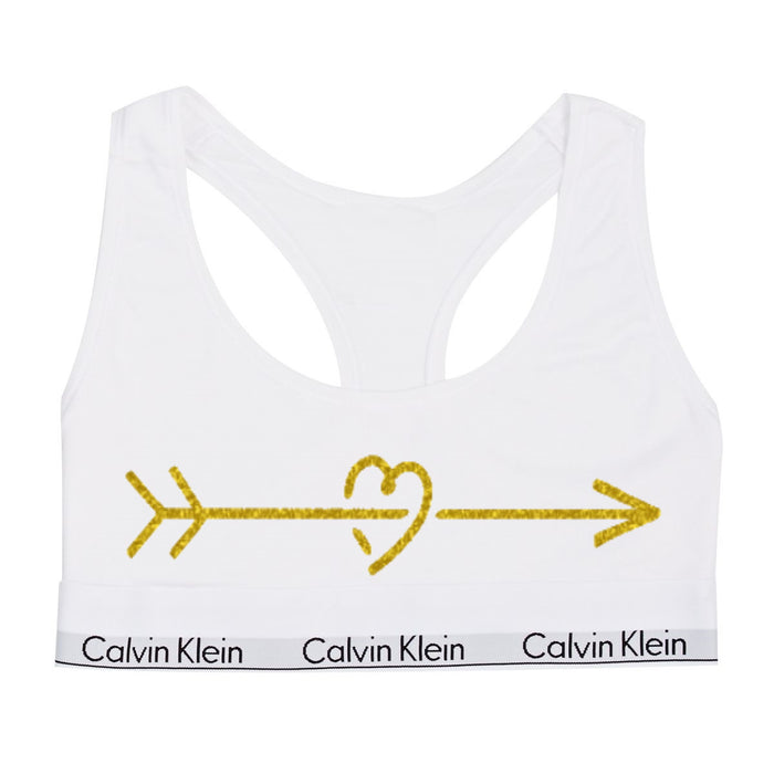 Hearts and Arrows Glitter Cotton Bralette (Available in 2 Colors)