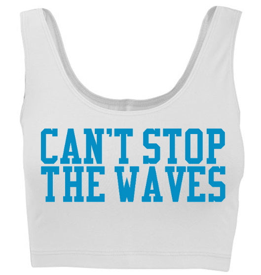 Can't Stop The Waves Tank Crop Top (Available in 2 Colors)