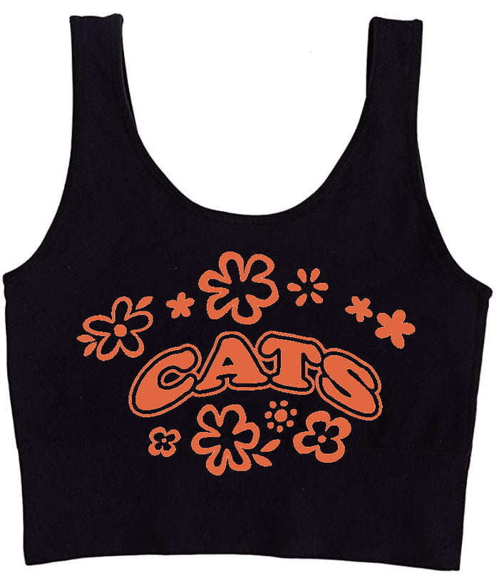 Cats Seamless Tank Crop Top (Available in 2 Colors)