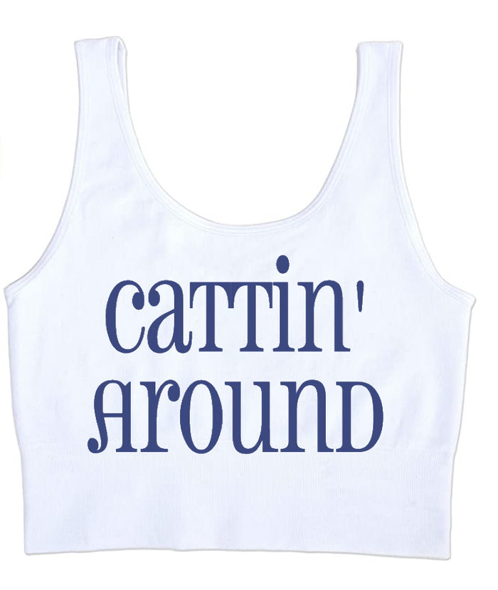 Cattin' Around Seamless Tank Crop Top (Available in 2 Colors)