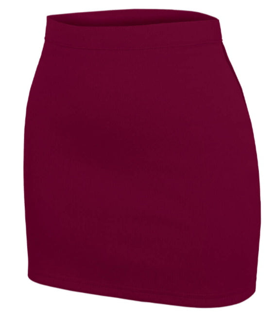 Maroon A-Line Fitted Cheer Skirt
