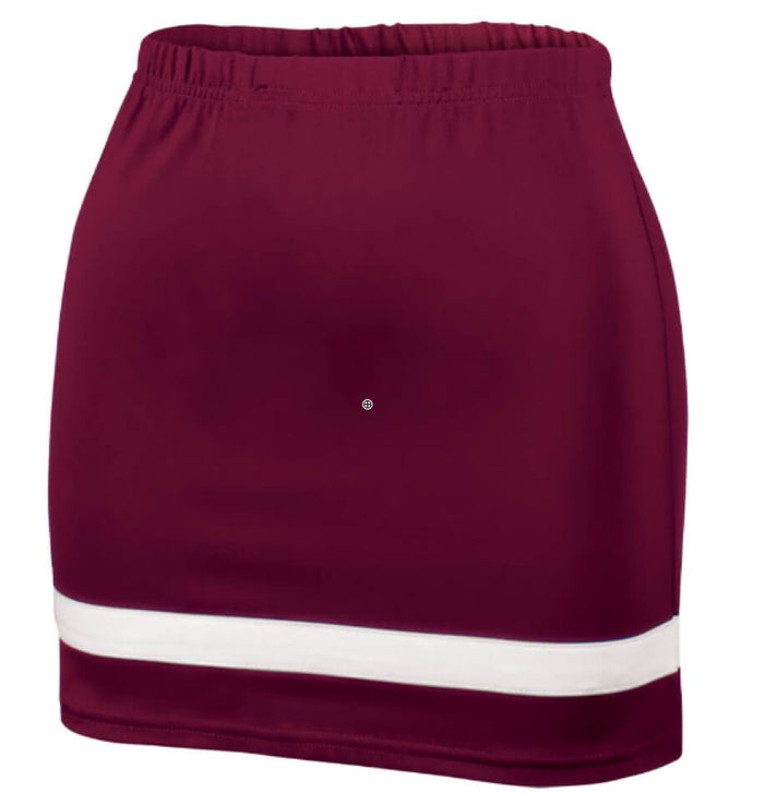 Maroon A-Line Cheer Skirt with Contrast Stripe