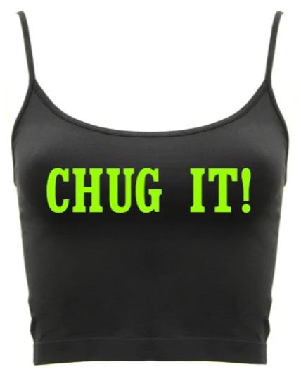 Chug It! Neon Seamless Crop Top (Available in Two Colors)