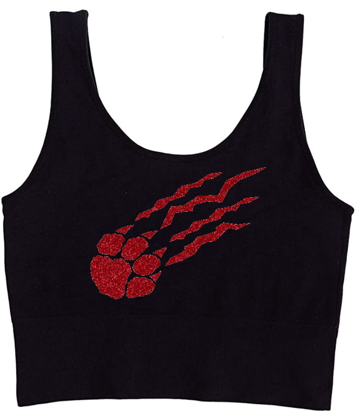 The Big Paw Glitter Seamless Tank Crop Top (Available in 2 Colors)