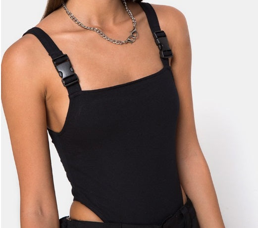 Buckle Strap High Cut Bodysuit