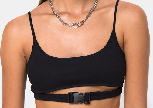 Buckle Strap Super Crop Top