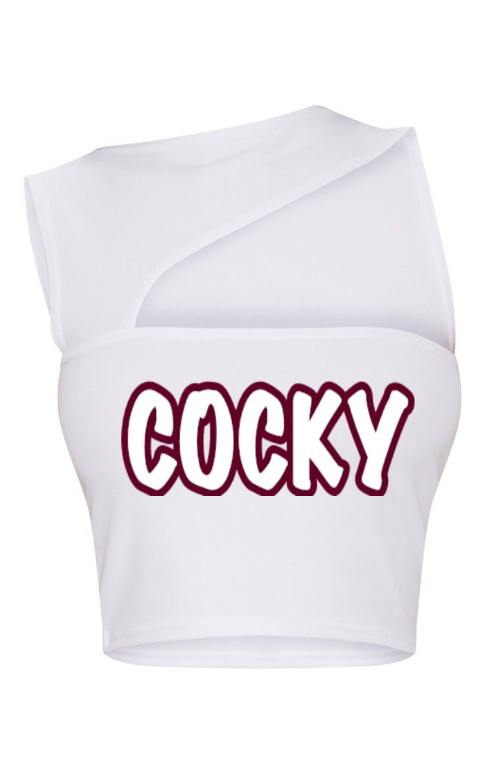 Cocky Cut Out Ribbed Crop Top