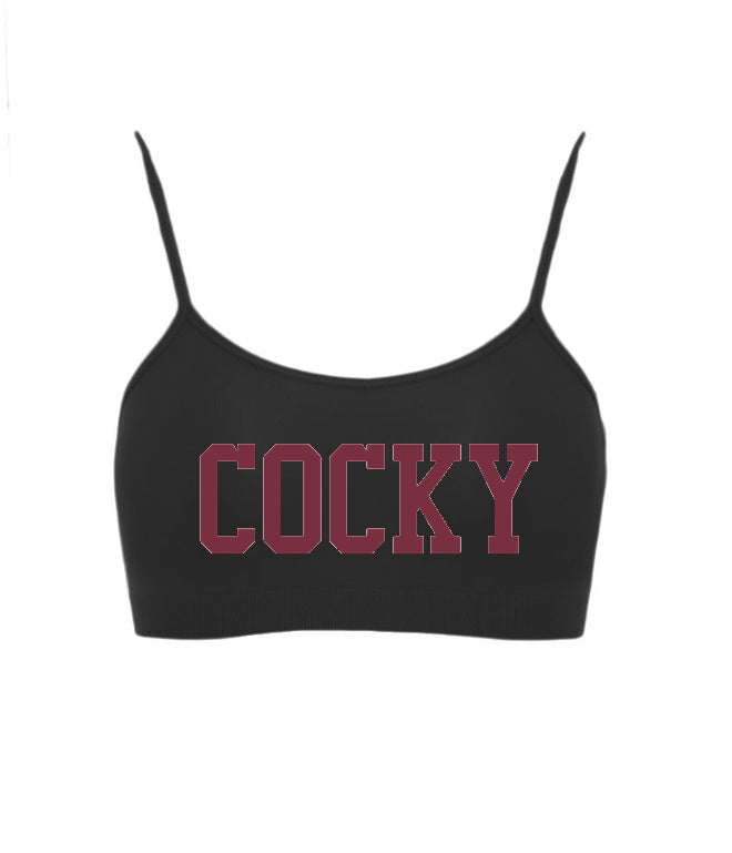 Cocky Seamless Spaghetti Strap Super Crop Top (Available in 2 Colors)