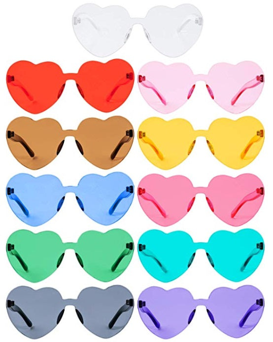 Custom Text Heart Sunglasses (24 Colors Available)