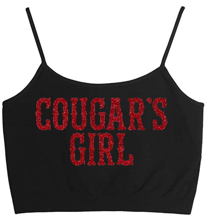 Cougar's Girl Glitter Seamless Crop Top (Available in 2 Colors)