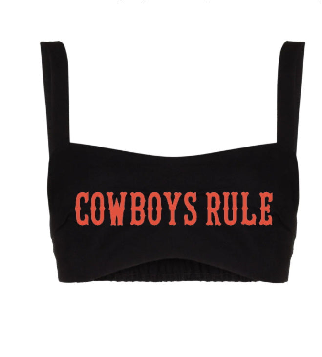 Cowboys Rule Glitter Cali Crop Top