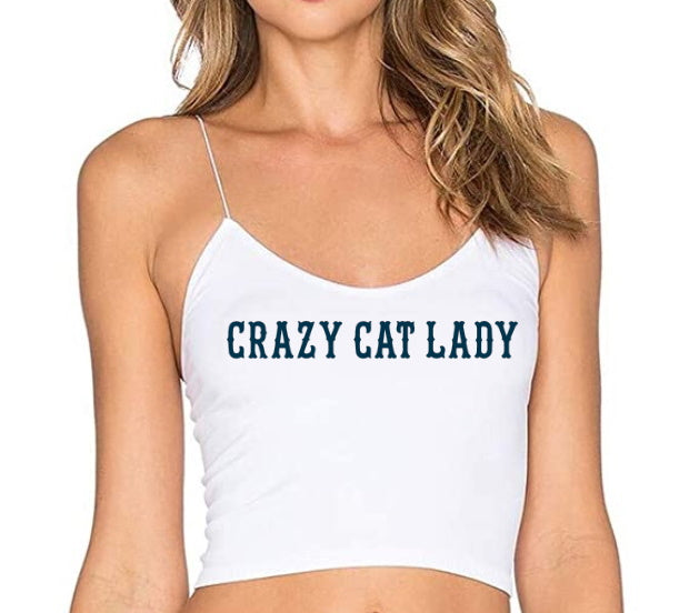 Crazy Cat Lady Seamless Malibu Cord Strap Crop Top