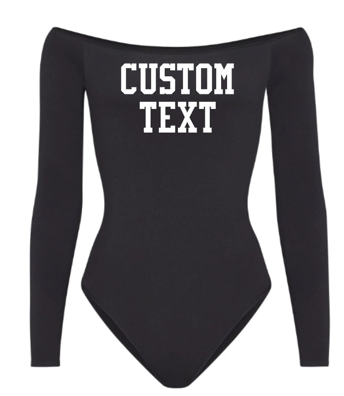 Custom Single Color Text Shani Seamless Off The Shoulder Bodysuit