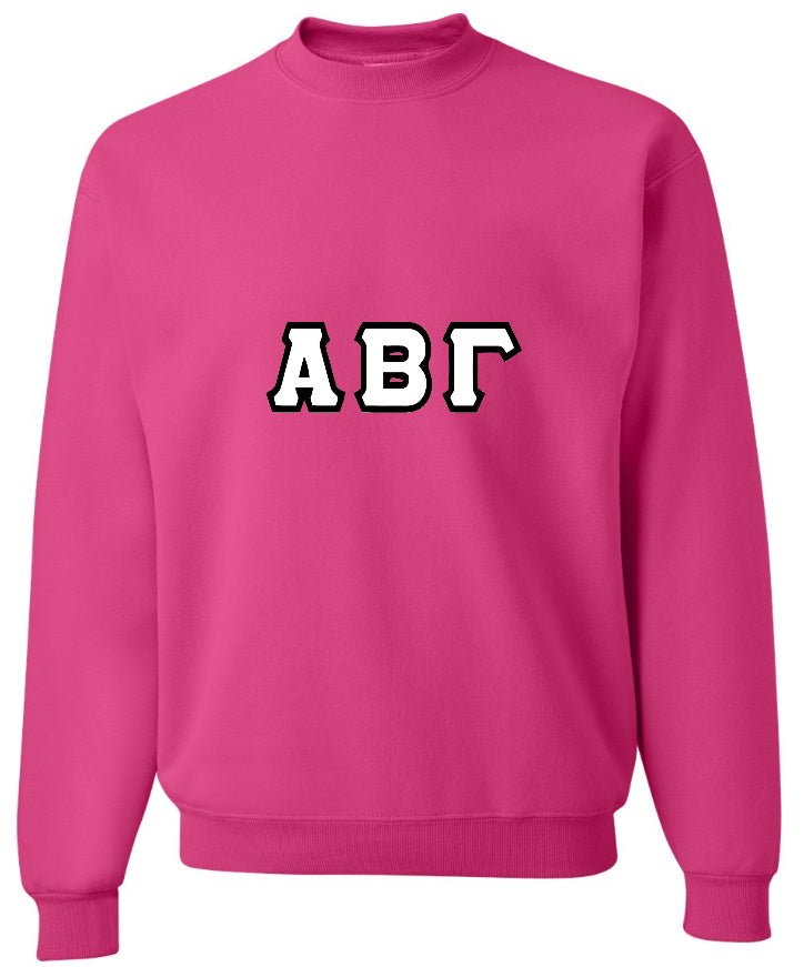 Custom Double Color Greek Letter Crewneck (Available in 22 Colors)