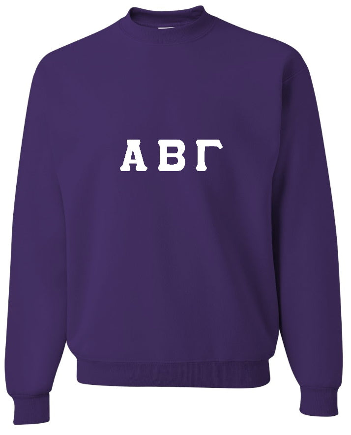 Custom Single Color Greek Letter Crewneck (Available in 22 Colors)