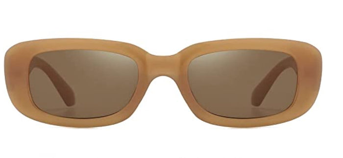 Light Brown Rectangular Sunglasses