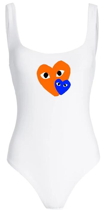 Double Hearts Ribbed Racerback Seamless Tank Bodysuit (Available in 2 Colors)