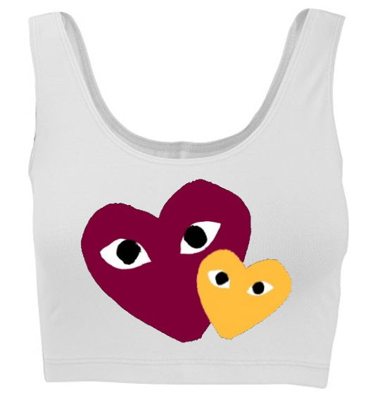 Game Day Hearts Tank Crop Top (Available in 2 Colors)