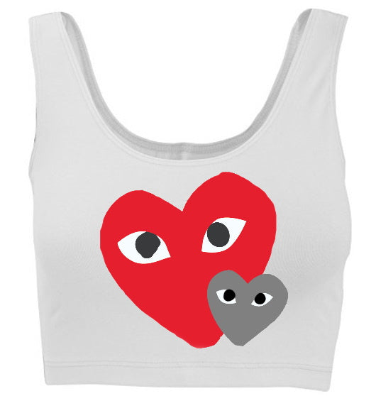 Game Day Hearts Tank Crop Top (Available in 2 Colors)