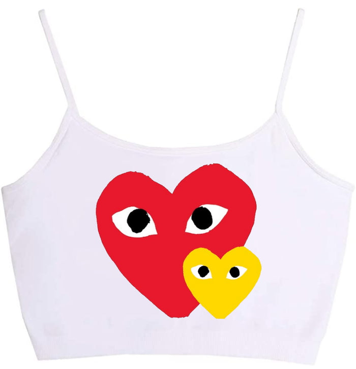 Game Day Hearts Seamless Crop Top (Available in 2 Colors)