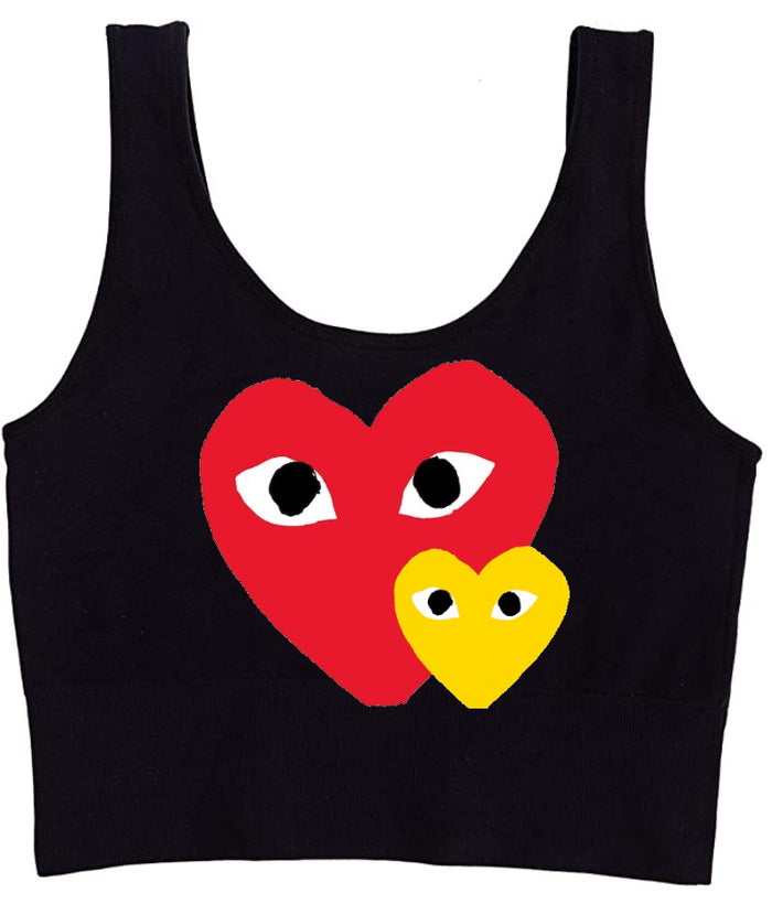 Game Day Hearts Seamless Tank Crop Top (Available in 2 Colors)