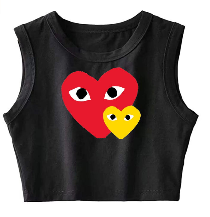 Game Day Hearts The Ultimate Sleeveless Crop Top (Available in 2 Colors)