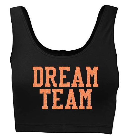 Dream Team Fluorescent Glitter Tank Crop Top (Available in 2 Colors)