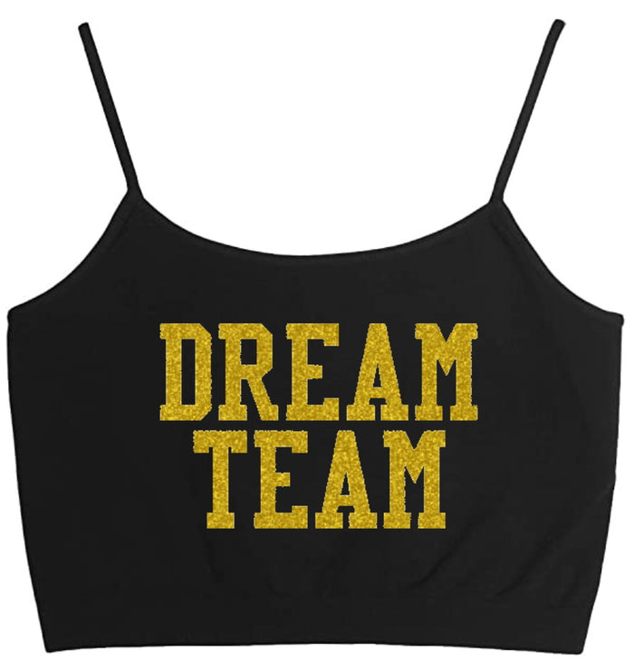 Dream Team Glitter Seamless Crop Top (Available In 3 Colors)