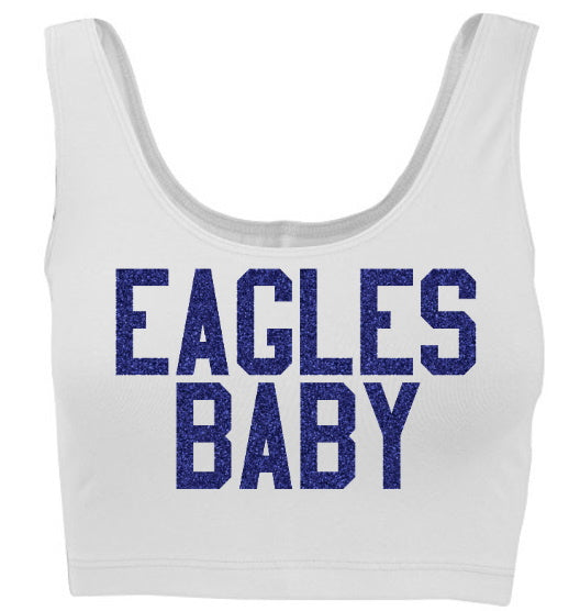 Eagles Baby Glitter Tank Crop Top
