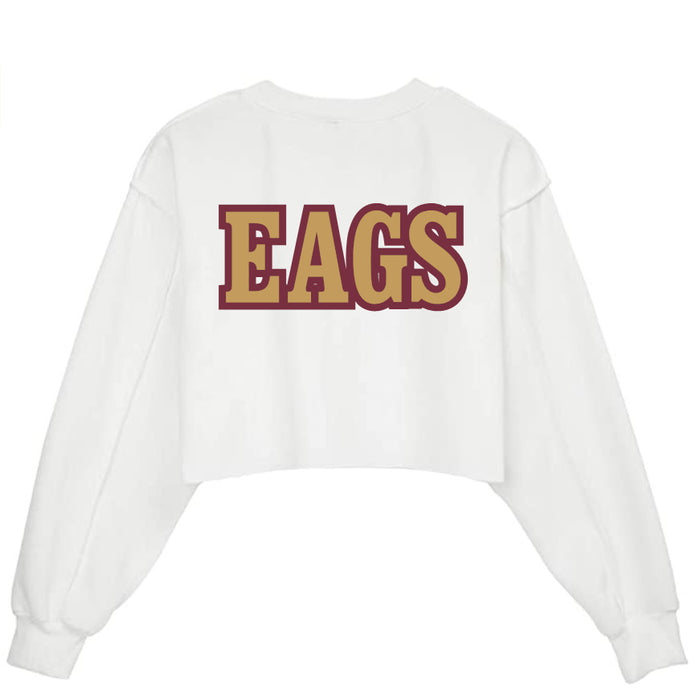 Eags Raw Hem Cropped Sweatshirt
