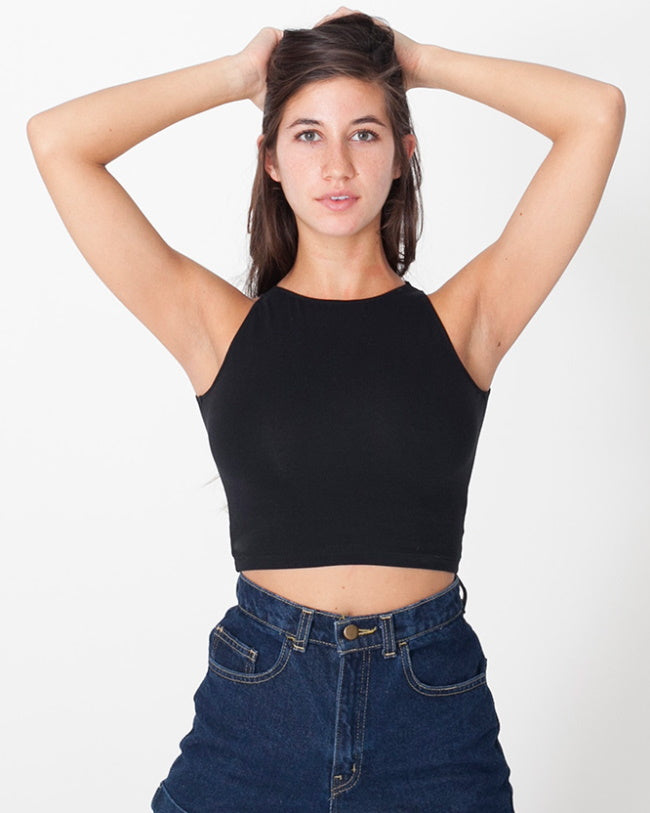 Custom Single Color Text Riley Sleeveless Crop Top