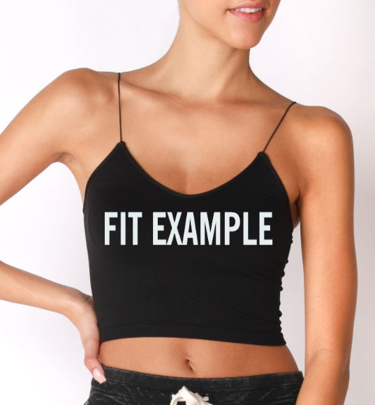 Pitchfork Glitter Seamless Skinny Strap Crop Top (Available in 3 Colors)