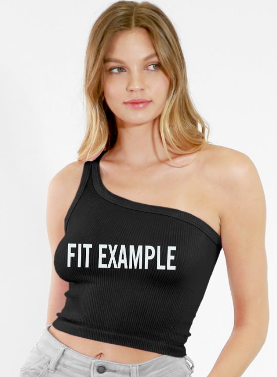 Stars Seamless One Shoulder Ribbed Crop Top (Available in 2 Colors)