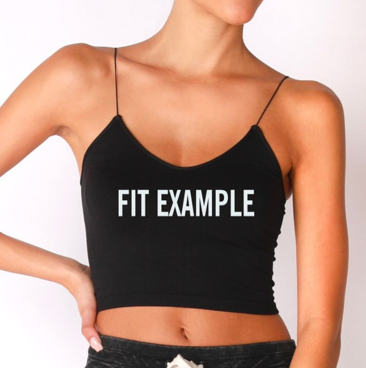 1/2 Drunk Glitter Seamless Skinny Strap Crop Top (Available in 2 Colors)