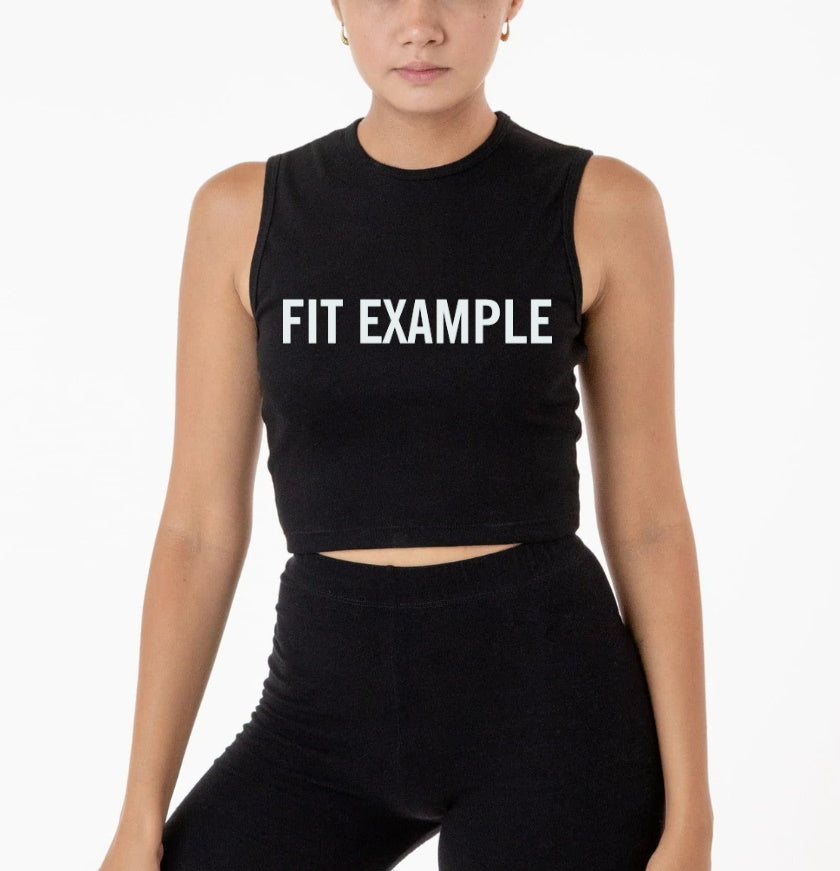 Custom Double Color Text Black The Ultimate Sleeveless Tank Crop Top