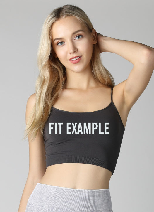 Custom Single Color Text Charcoal Grey Seamless Crop Top