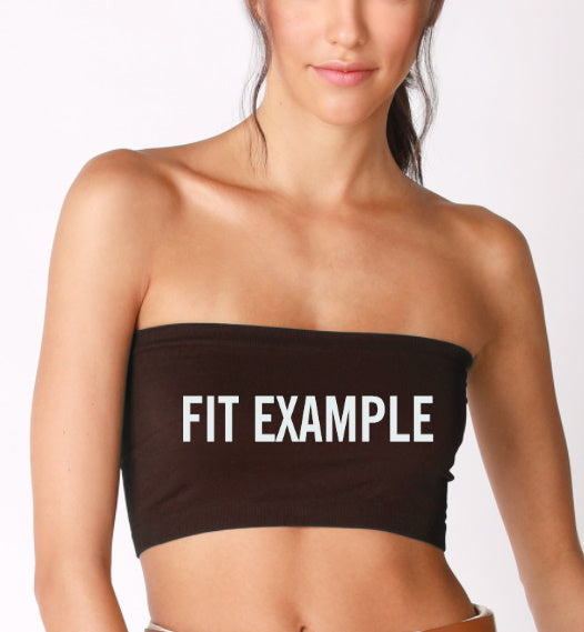 Custom Single Color Text Brown Seamless Bandeau