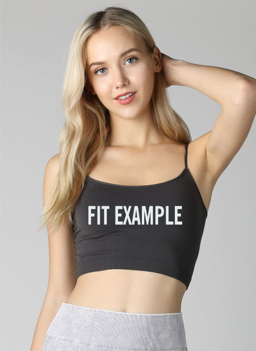 Custom Single Color Text Seamless Crop Top (Available in 5 Colors)