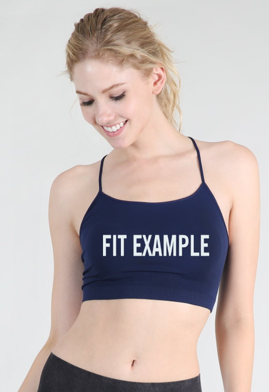 Let's Go! Seamless Navy Crop Tube Top