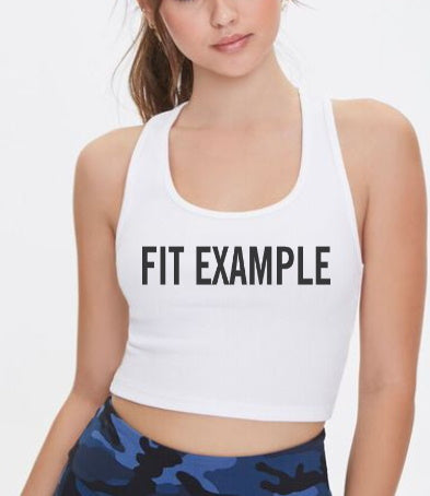 Custom Single Color Text Grey Racerback Crop Top