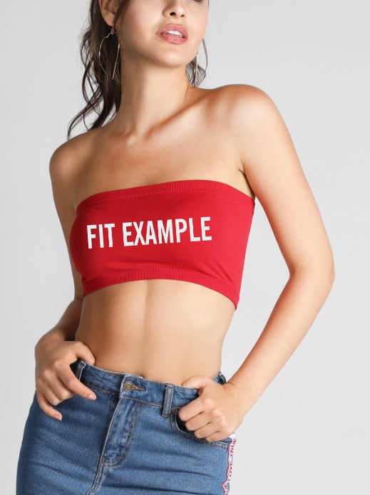 Custom Double Color Text Red Seamless Bandeau