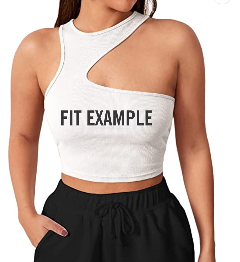 Dream Team Glitter Cut Out Ribbed Crop Top