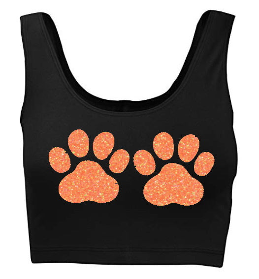 Double Trouble Fluorescent Glitter Tank Crop Top (Available in 2 Colors)