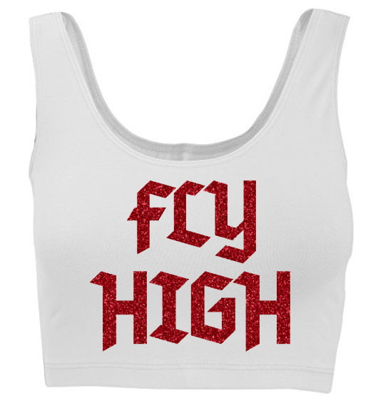 Fly High Glitter Tank Crop Top (Available in 2 Colors)